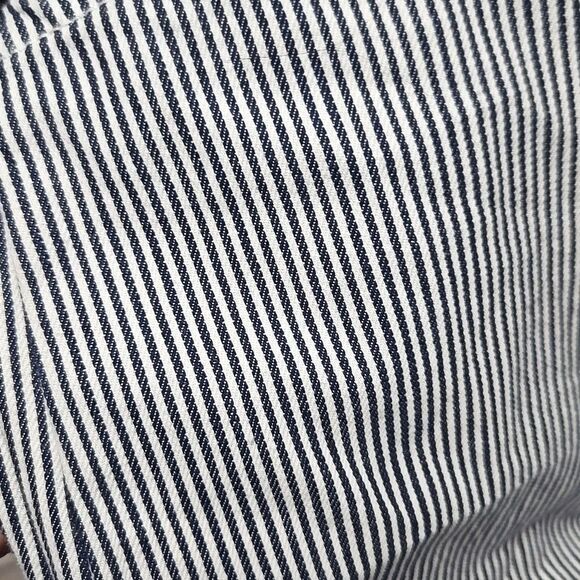 Loft Skinny Ankle Striped Jeans Blue And White Sz 10 - Picture 8 of 12